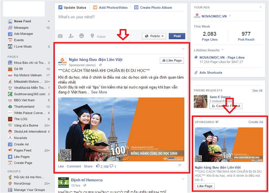 Dịch vụ quảng cáo facebook marketing tại Hà Nội